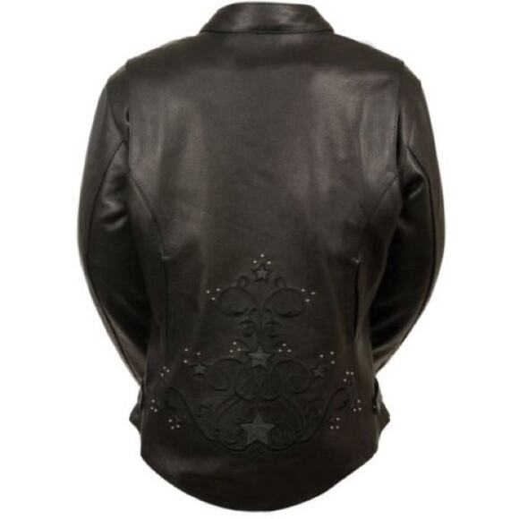 Milwaukee Black Leather Motorcycle‎ Riding Jacket - Picture 2 of 9